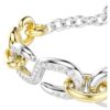 Bracelet Dextera à maillons ronds, barre en T, blanc, finition métaux mélangés Bracelet Dextera à maillons ronds, barre en T, blanc, finition métaux mélangés