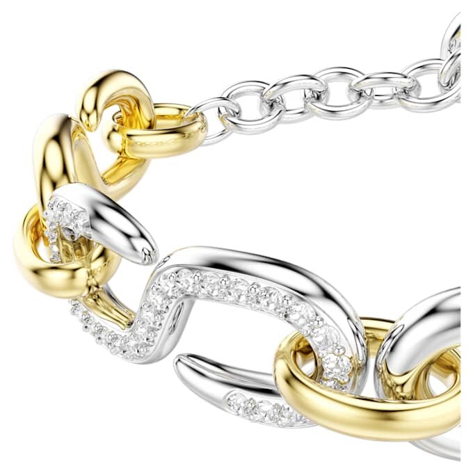Bracelet Dextera à maillons ronds, barre en T, blanc, finition métaux mélangés Bracelet Dextera à maillons ronds, barre en T, blanc, finition métaux mélangés