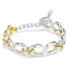 Bracelet Dextera à maillons ronds, barre en T, blanc, finition métaux mélangés Bracelet Dextera à maillons ronds, barre en T, blanc, finition métaux mélangés