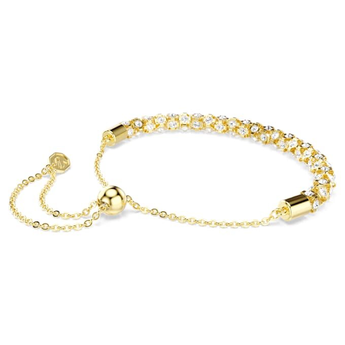 Bracelet Dextera à maillons ronds, blanc, finition dorée Bracelet Dextera à maillons ronds, blanc, finition dorée