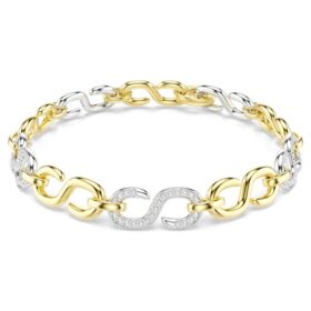 Bracelet Dextera à maillons ronds, blanc, finition métaux mélangés