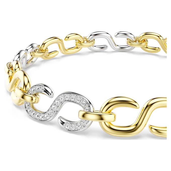 Bracelet Dextera à maillons ronds, blanc, finition métaux mélangés Bracelet Dextera à maillons ronds, blanc, finition métaux mélangés