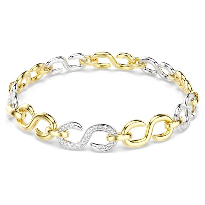 Bracelet Dextera à maillons ronds, blanc, finition métaux mélangés Bracelet Dextera à maillons ronds, blanc, finition métaux mélangés