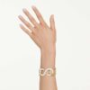 Bracelet Dextera à maillons ronds, blanc, plaqué or Bracelet Dextera à maillons ronds, blanc, plaqué or