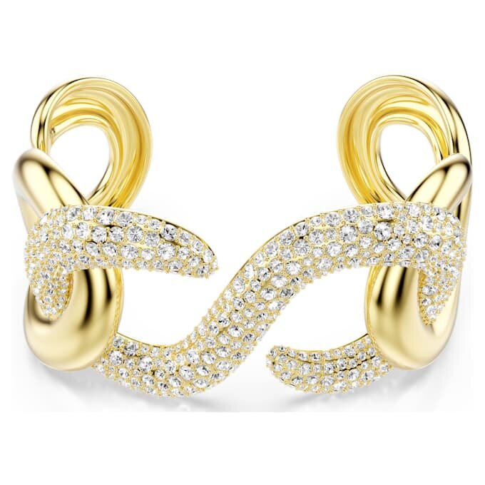 Bracelet Dextera à maillons ronds, blanc, plaqué or Bracelet Dextera à maillons ronds, blanc, plaqué or