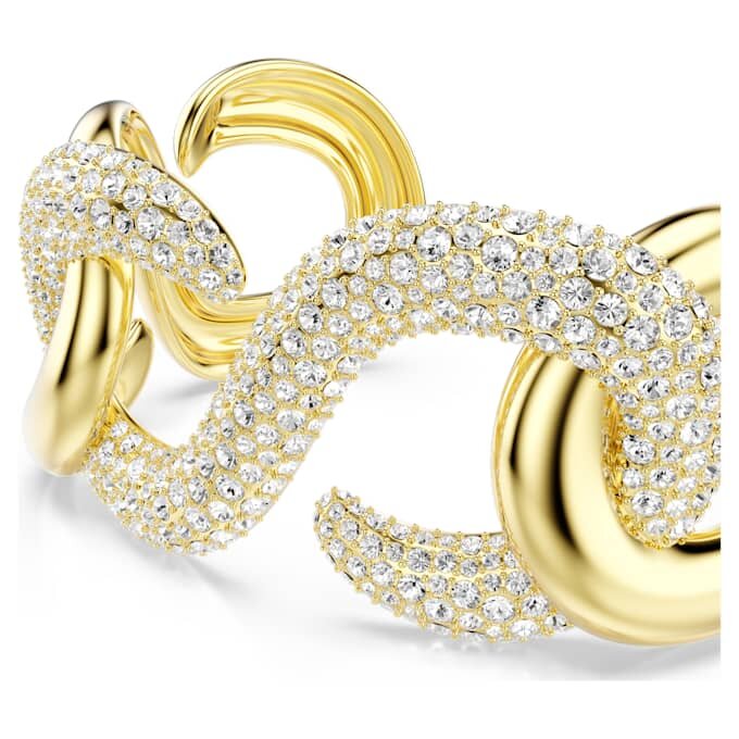 Bracelet Dextera à maillons ronds, blanc, plaqué or Bracelet Dextera à maillons ronds, blanc, plaqué or