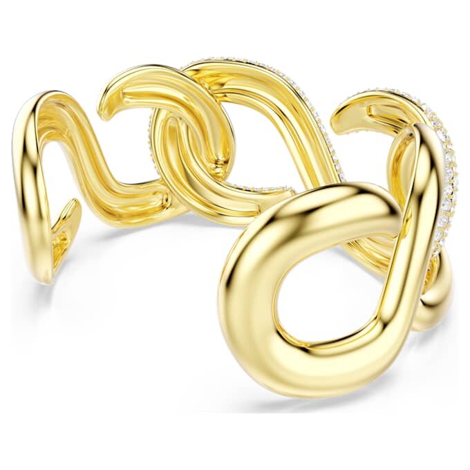Bracelet Dextera à maillons ronds, blanc, plaqué or Bracelet Dextera à maillons ronds, blanc, plaqué or