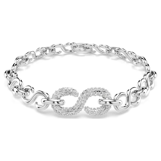 Bracelet Dextera à maillons ronds, blanc, plaqué rhodium Bracelet Dextera à maillons ronds, blanc, plaqué rhodium