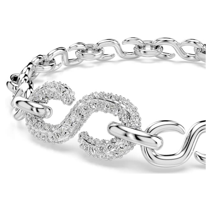 Bracelet Dextera à maillons ronds, blanc, plaqué rhodium Bracelet Dextera à maillons ronds, blanc, plaqué rhodium