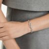 Bracelet Dextera à maillons ronds, blanc, plaqué rhodium Bracelet Dextera à maillons ronds, blanc, plaqué rhodium
