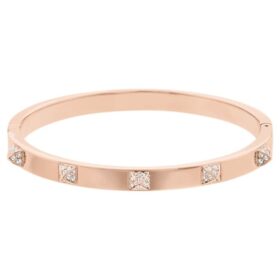 Bracelet Dextera Pavé, blanc, plaqué or rose