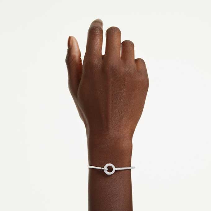 Bracelet Dextera à taille ronde, blanc, plaqué rhodium Bracelet Dextera à taille ronde, blanc, plaqué rhodium