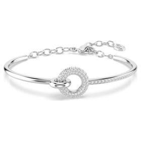 Bracelet Dextera à taille ronde, blanc, plaqué rhodium