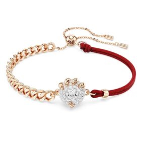 Bracelet Dragon et Phénix « Griffe de dragon », rouge, finition métaux mélangés