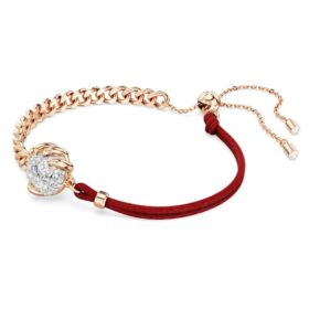 Bracelet Dragon et Phénix « Griffe de dragon », rouge, finition métaux mélangés