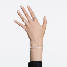 Bracelet « Galaxy Tennis » avec diamants synthétiques, 5 carats au total, formes variées, or blanc 14 carats Bracelet « Galaxy Tennis » avec diamants synthétiques, 5 carats au total, formes variées, or blanc 14 carats