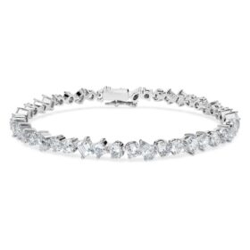 Bracelet « Galaxy Tennis » avec diamants synthétiques, 5 carats au total, formes variées, or blanc 14 carats Bracelet « Galaxy Tennis » avec diamants synthétiques, 5 carats au total, formes variées, or blanc 14 carats