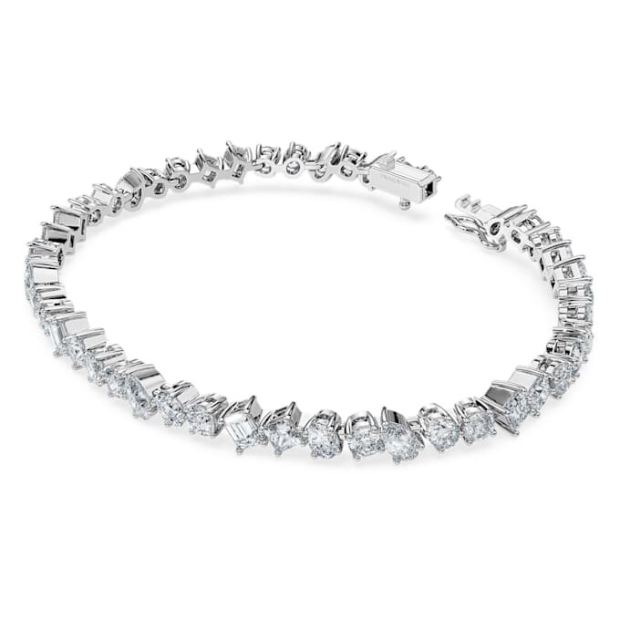 Bracelet « Galaxy Tennis » avec diamants synthétiques, 5 carats au total, formes variées, or blanc 14 carats Bracelet « Galaxy Tennis » avec diamants synthétiques, 5 carats au total, formes variées, or blanc 14 carats