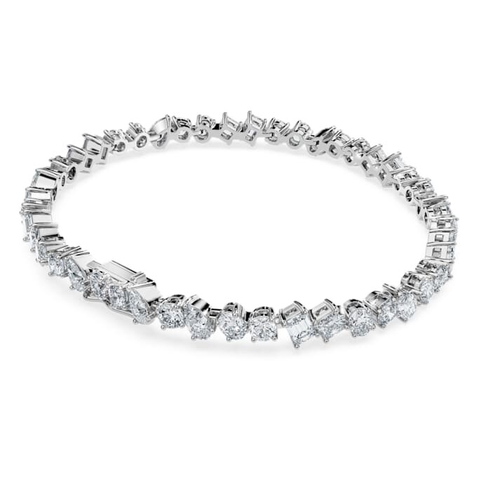 Bracelet « Galaxy Tennis » avec diamants synthétiques, 5 carats au total, formes variées, or blanc 14 carats Bracelet « Galaxy Tennis » avec diamants synthétiques, 5 carats au total, formes variées, or blanc 14 carats