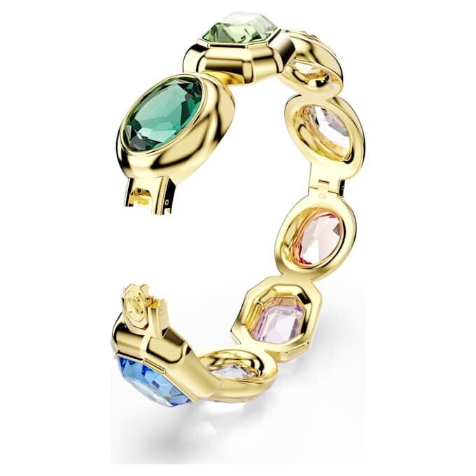 Bracelet Gema à cristaux surdimensionnés, tailles variées, multicolores, plaqué or Bracelet Gema à cristaux surdimensionnés, tailles variées, multicolores, plaqué or