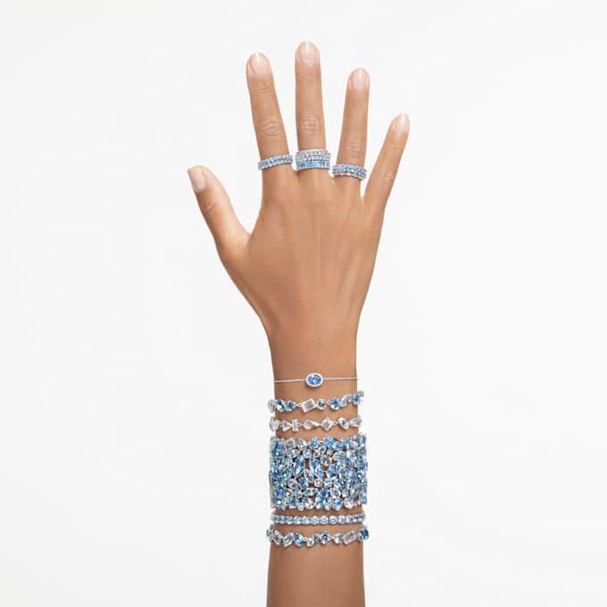 Bracelet Gema, tailles variées, bleu, plaqué rhodium Bracelet Gema, tailles variées, bleu, plaqué rhodium
