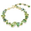 Bracelet Gema, tailles variées, vert, plaqué or Bracelet Gema, tailles variées, vert, plaqué or
