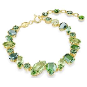 Bracelet Gema, tailles variées, vert, plaqué or