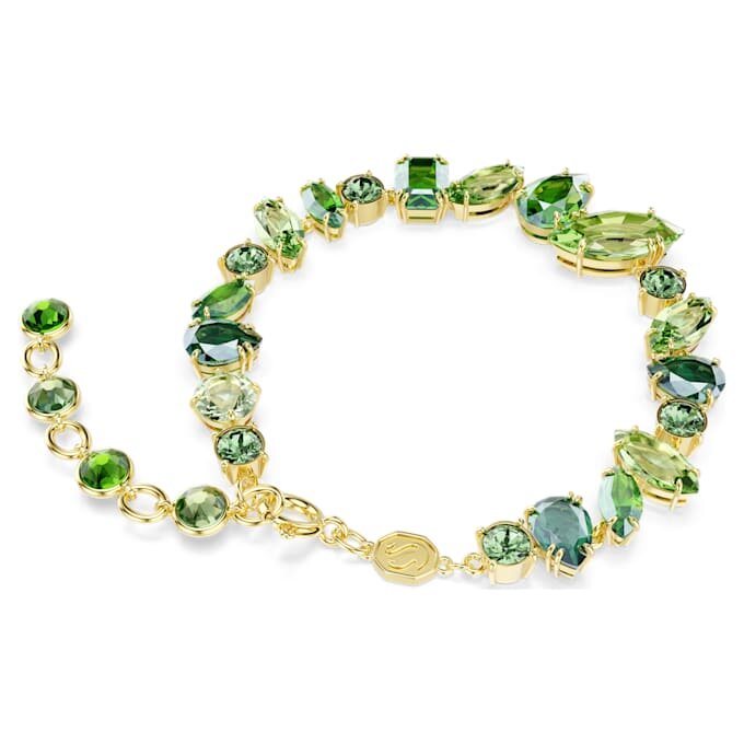 Bracelet Gema, tailles variées, vert, plaqué or Bracelet Gema, tailles variées, vert, plaqué or
