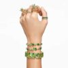 Bague Matrix, taille baguette, verte, plaquée or Bague Matrix, taille baguette, verte, plaquée or