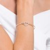 Bracelet Hyperbola « Infinity and Heart », blanc, finition métaux mélangés Bracelet Hyperbola « Infinity and Heart », blanc, finition métaux mélangés