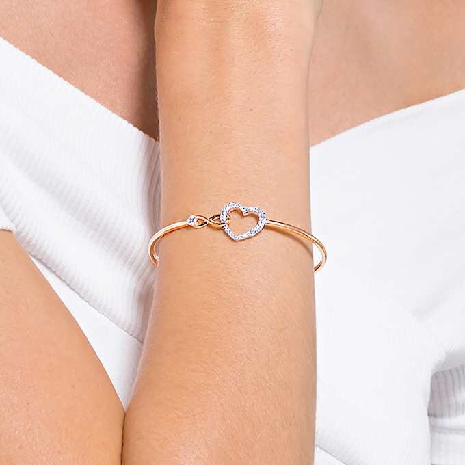 Bracelet Hyperbola « Infinity and Heart », blanc, finition métaux mélangés Bracelet Hyperbola « Infinity and Heart », blanc, finition métaux mélangés