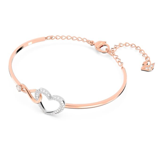 Bracelet Hyperbola « Infinity and Heart », blanc, finition métaux mélangés Bracelet Hyperbola « Infinity and Heart », blanc, finition métaux mélangés