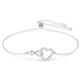bracelet hyperbola infinity and heart blanc plaqu rhodium 2 280x280 - Bracelet Hyperbola &laquo; Infinity and Heart &raquo;, blanc, plaqu&eacute; rhodium
