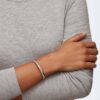 Bracelet Hyperbola à taille ronde, blanc, plaqué rhodium