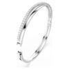 Bracelet Hyperbola à taille ronde, blanc, plaqué rhodium
