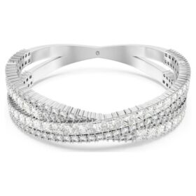Bracelet Hyperbola à tailles variées, Infinity, Blanc, plaqué rhodium