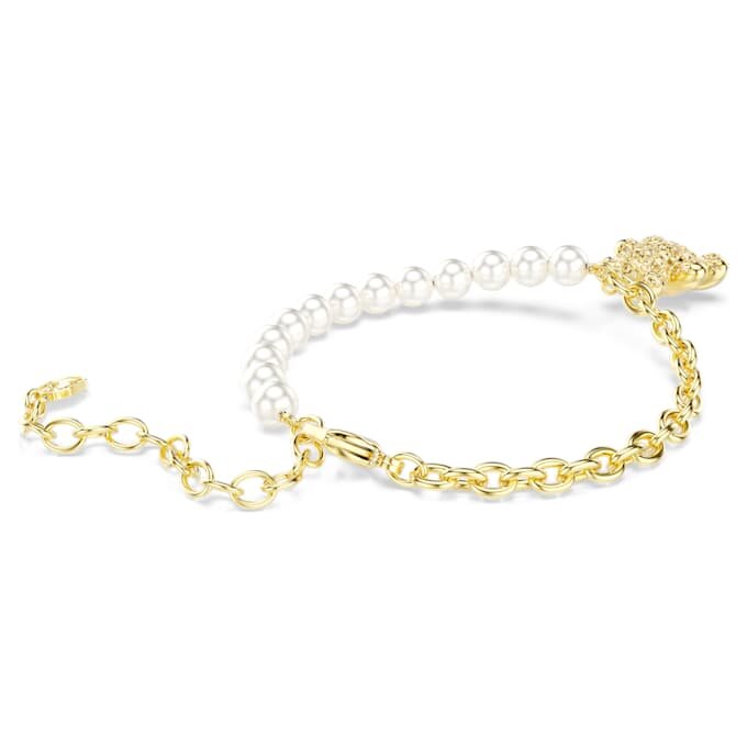 Bracelet Idyllia Crystal Pearl, taille ronde, ours en peluche, doré, plaqué or Bracelet Idyllia Crystal Pearl, taille ronde, ours en peluche, doré, plaqué or