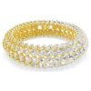 Bracelet Idyllia, taille ovale, blanc, plaqué or