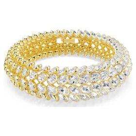 Bracelet Idyllia, taille ovale, blanc, plaqué or