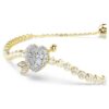 Bracelet Idyllia, tailles variées, cœur avec flèche, blanc, plaqué or Bracelet Idyllia, tailles variées, cœur avec flèche, blanc, plaqué or