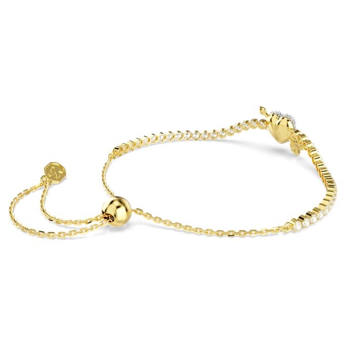 Bracelet Idyllia, tailles variées, cœur avec flèche, blanc, plaqué or Bracelet Idyllia, tailles variées, cœur avec flèche, blanc, plaqué or