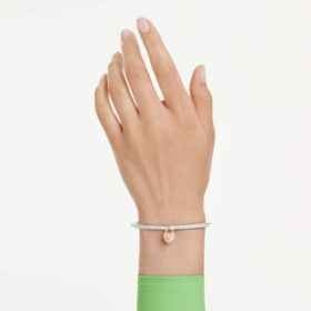 Bracelet Idyllia, tailles variées, cœur, rose, finition métaux mélangés