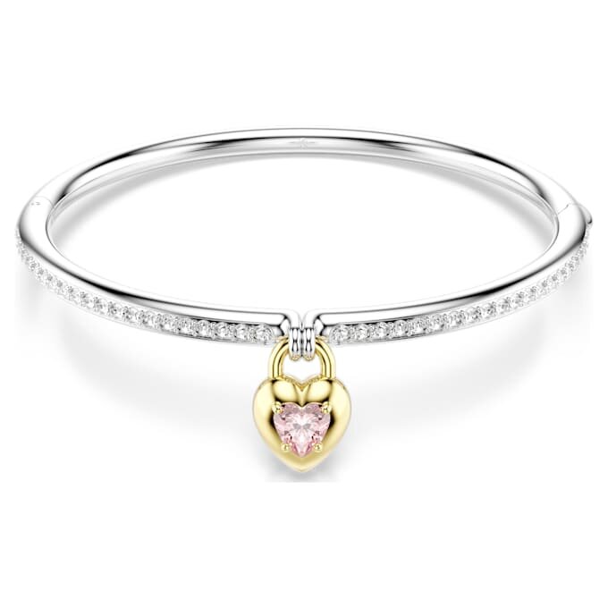 Bracelet Idyllia, tailles variées, cœur, rose, finition métaux mélangés Bracelet Idyllia, tailles variées, cœur, rose, finition métaux mélangés