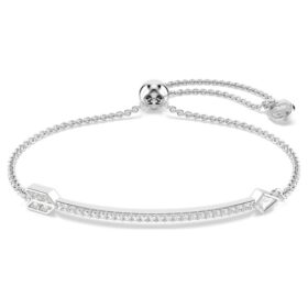 Bracelet Idyllia, tailles variées, flèche, blanc, plaqué rhodium
