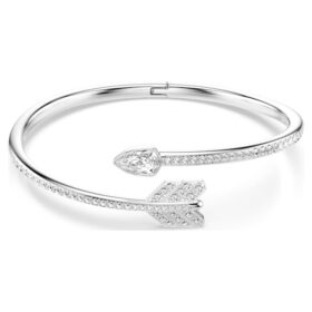 Bracelet Idyllia, tailles variées, flèche, blanc, plaqué rhodium