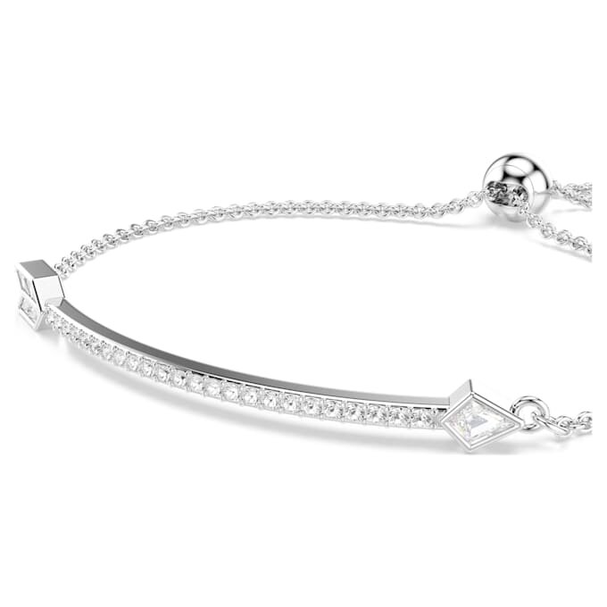 Bracelet Idyllia, tailles variées, flèche, blanc, plaqué rhodium Bracelet Idyllia, tailles variées, flèche, blanc, plaqué rhodium