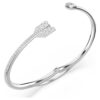 Bracelet Idyllia, tailles variées, flèche, blanc, plaqué rhodium Bracelet Idyllia, tailles variées, flèche, blanc, plaqué rhodium