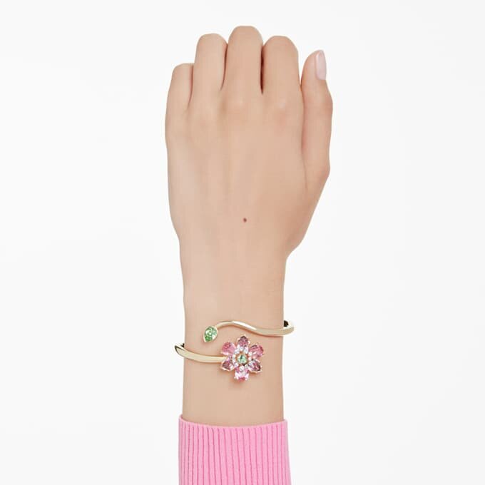 Bracelet Idyllia à tailles variées, fleur, multicolore, plaqué or Bracelet Idyllia à tailles variées, fleur, multicolore, plaqué or