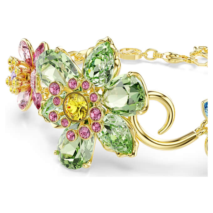 Bracelet Idyllia, tailles variées, fleur, multicolore, plaqué or Bracelet Idyllia, tailles variées, fleur, multicolore, plaqué or