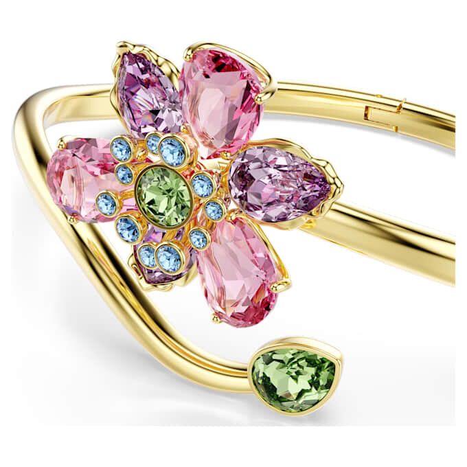 Bracelet Idyllia à tailles variées, fleur, multicolore, plaqué or Bracelet Idyllia à tailles variées, fleur, multicolore, plaqué or